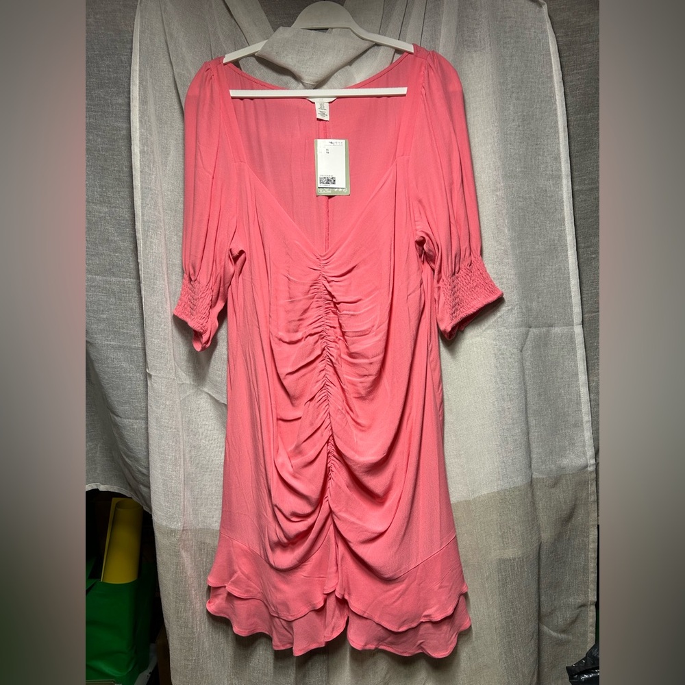 H&M Pink Ruched Dress